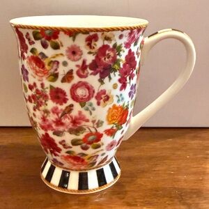 1 Lenox Melli Mello MUG Eliza Stripe Porcelain Floral Butterfly Stripes